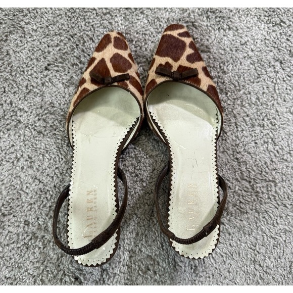 Lauren Ralph Lauren Shoes - Vintage Ralph Lauren Giraffe Print Kitten Heels Old Money Quiet Luxury Y2K 6.5